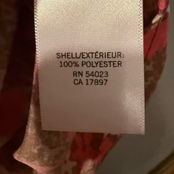 Banana Republic Spaghetti Strap Summer Ruffled Blouse Womens Sz L Tan/Pink - Picture 2 of 5